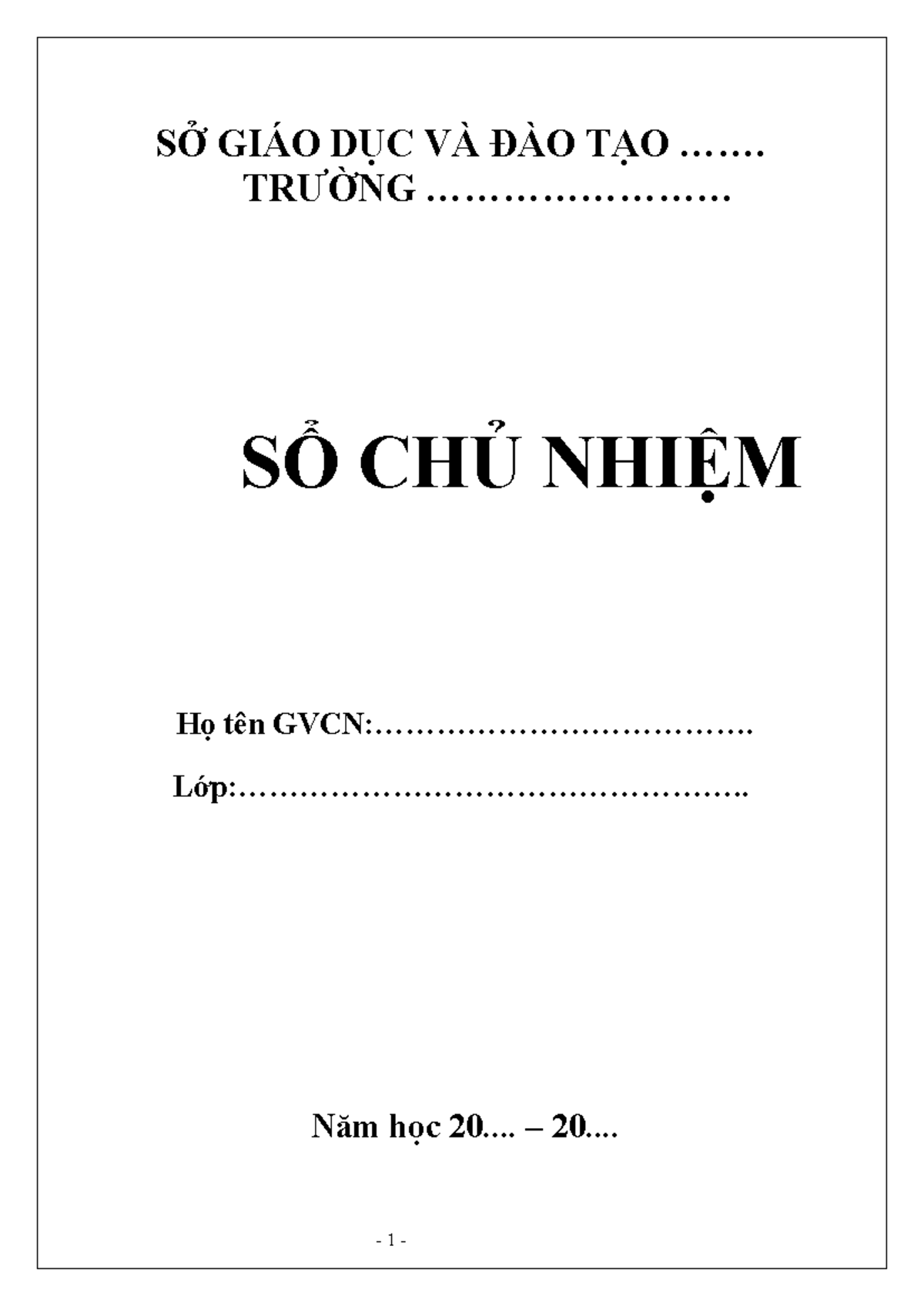Sổ chủ nhiệm